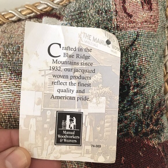 Christmas jacquard Santa throw holiday pillow All Christmas Joys Be Thine 12x12 - Picture 3 of 5